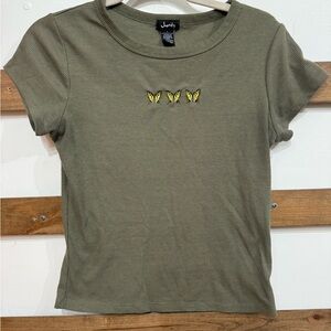Vintage Justify Olive Green Short Sleeve Tee